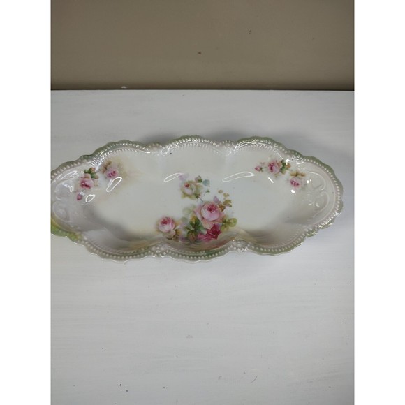 Vintage Leuchtenburg Germany Porcelain Celery Dish with Beautiful Luster Finish - Picture 4 of 8